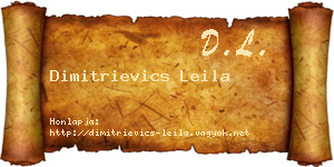 Dimitrievics Leila névjegykártya