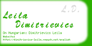 leila dimitrievics business card